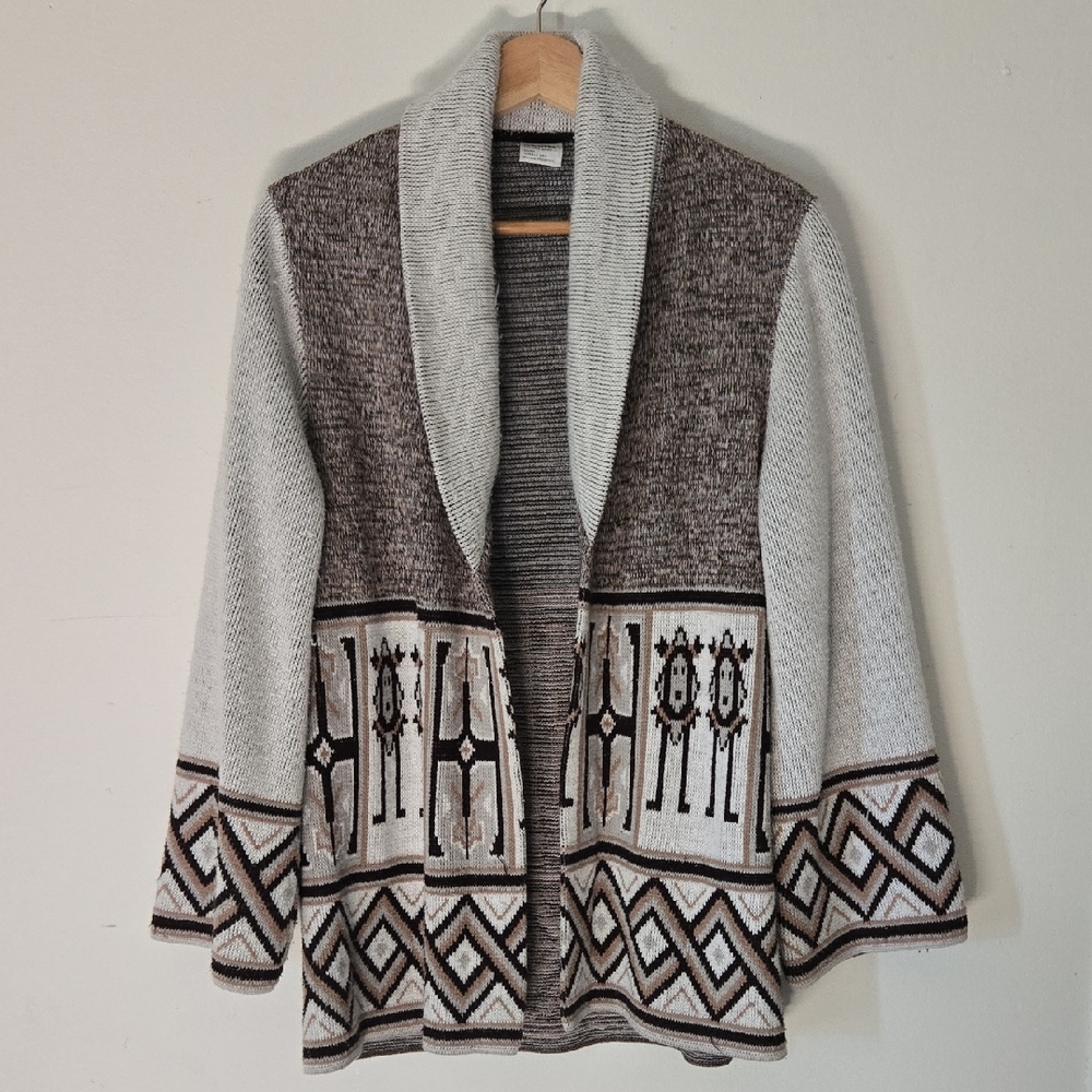 VINTAGE 70s Native Print Bell Sleeve Cardigan Sweater - Est. Sz S
